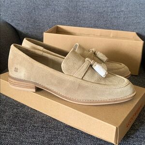 BRAND NEW! 🍀 LUCKY BRAND GENUINE SUEDE TASSEL LOAFERS in DUNE TAN Size 8.5